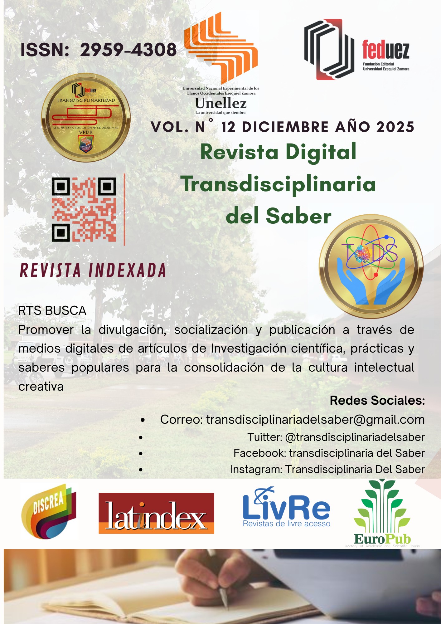 					Ver Vol. 12 (2025): Revista Transdisciplinaria del Saber
				